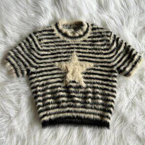 Fuzzy Striped Crop Top